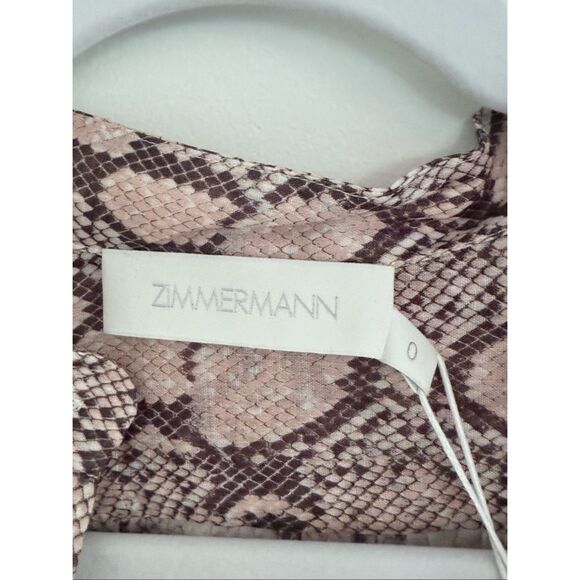 Zimmerman Bellitude Batwing Blouse Snakeskin Print Women's Size US 4 - Picture 4 of 12